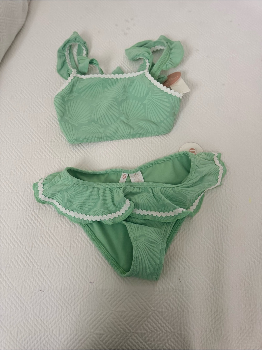 Mint Green Ruffle Two-Piece Swimsuit